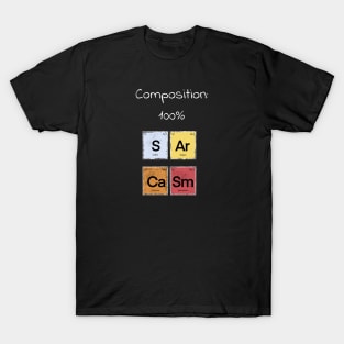 Science Sarcasm S Ar Ca Sm Elements of Humor Composition Black T-Shirt